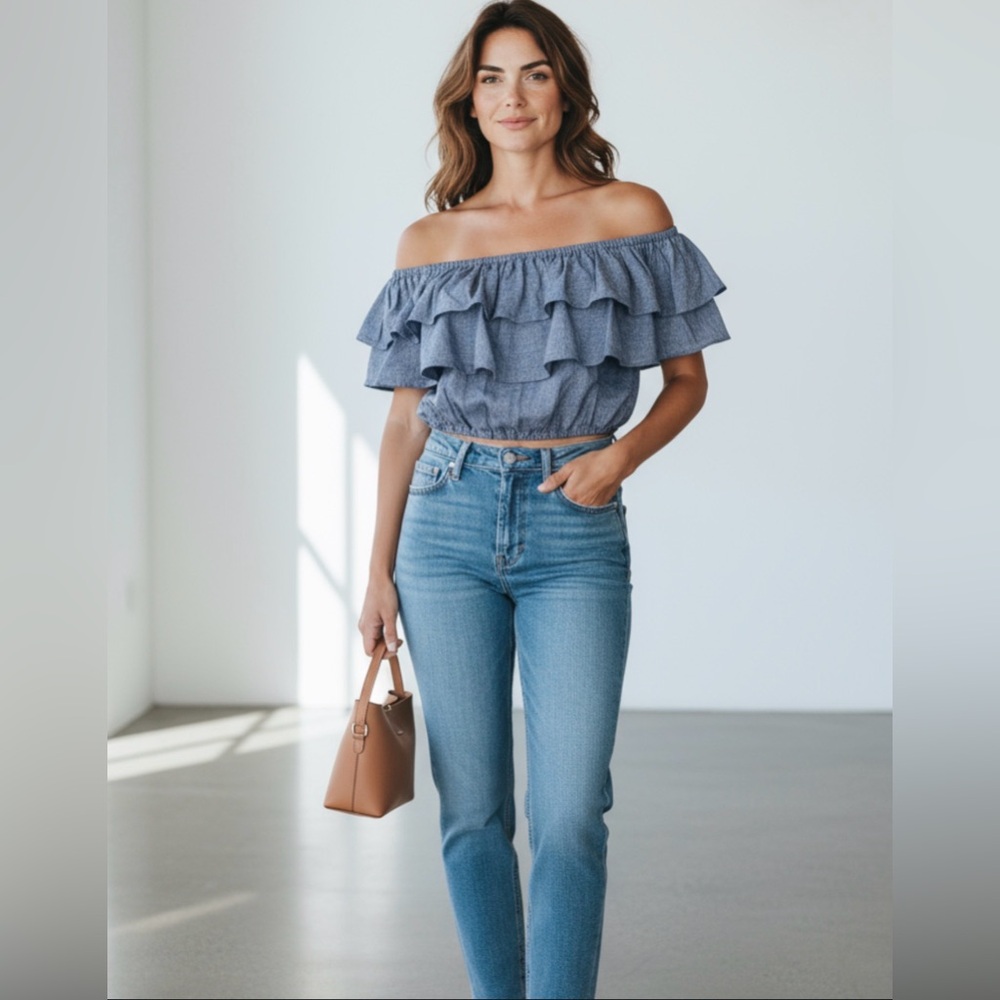 Express Blue Denim Top